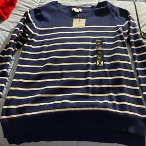 New with Tags Liz Claiborne Shirt! Blue and White Stripes
